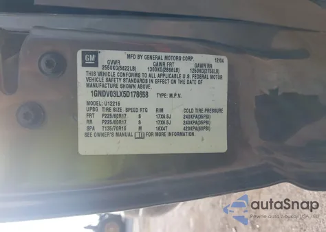 2005 Chevrolet Uplander from USA, damaged, VIN 1GNDV03LX5D178658